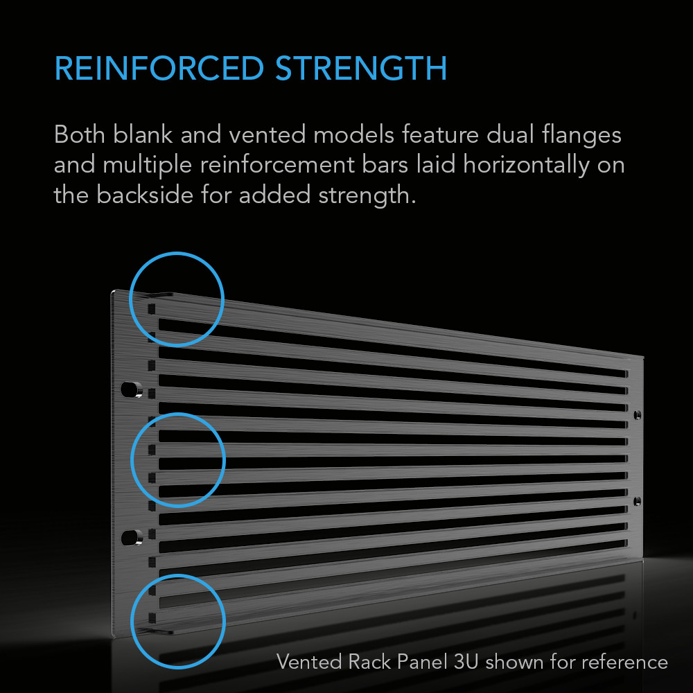Anodized Aluminum Rack Panel Vented 3U - AC Infinity