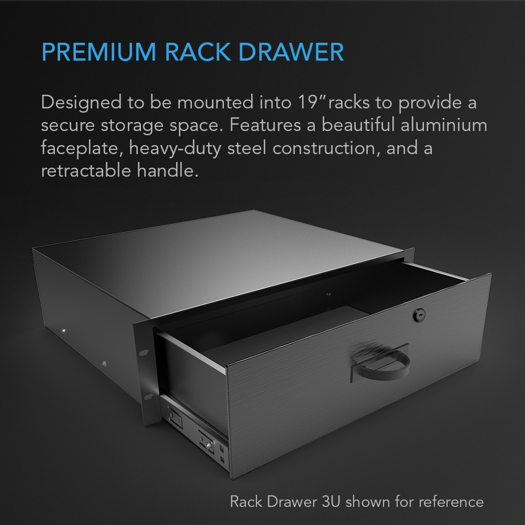 Ac Infinity Rack Mount Drawer 2u With Aluminum Faceplate With Lock