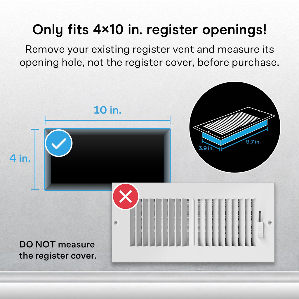AIRTAP T4 Bronze, Register Booster Fan for 4” x 10” Register Holes, Improves Heating & Cooling from AC Vents, with 10-Level Speeds and Bluetooth Integrated App Control