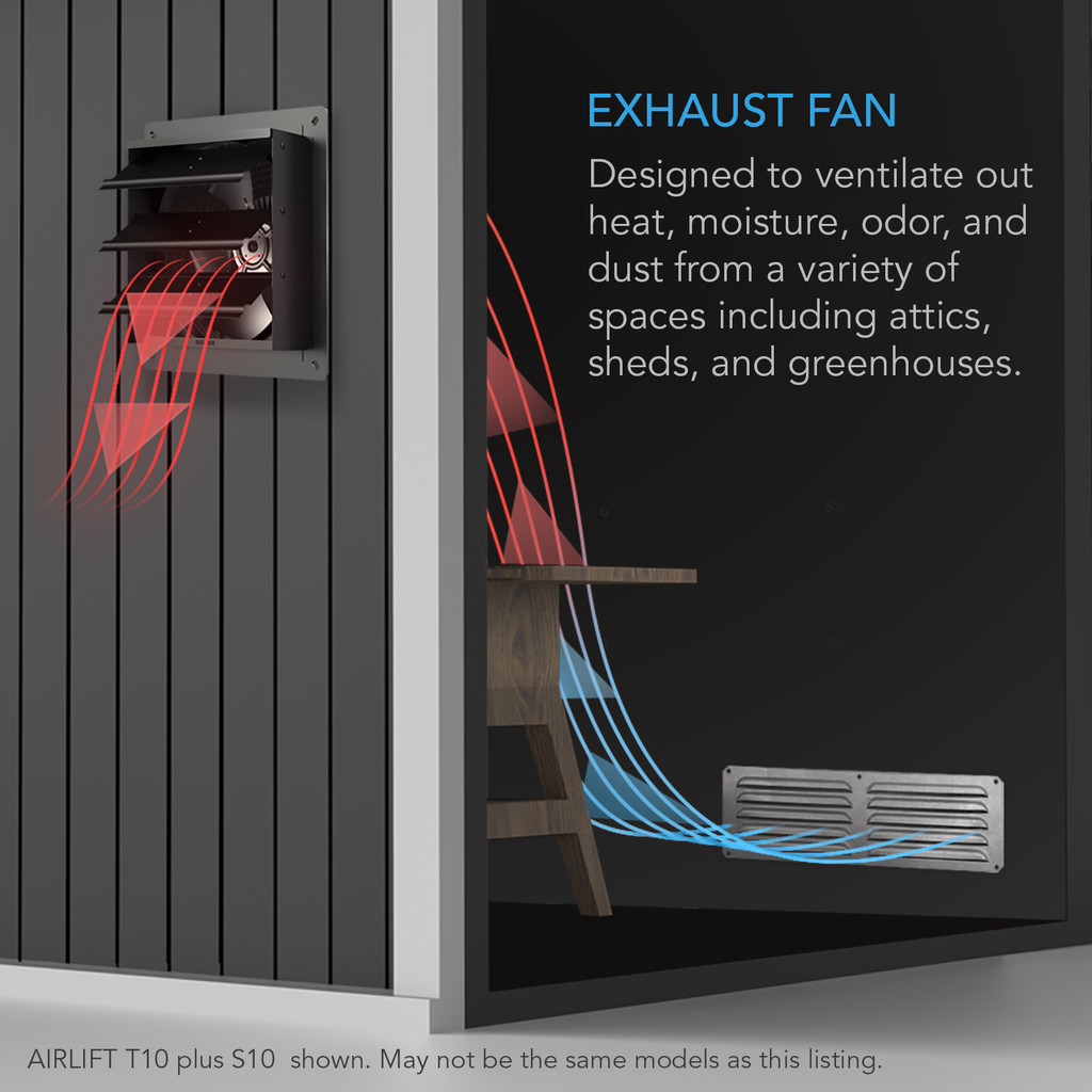 Shutter Exhaust Fan with Temperature Humidity Controller