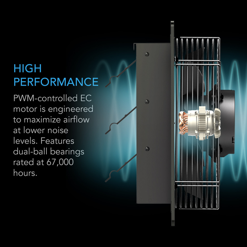 Shutter Exhaust Fan with Temperature Humidity Controller