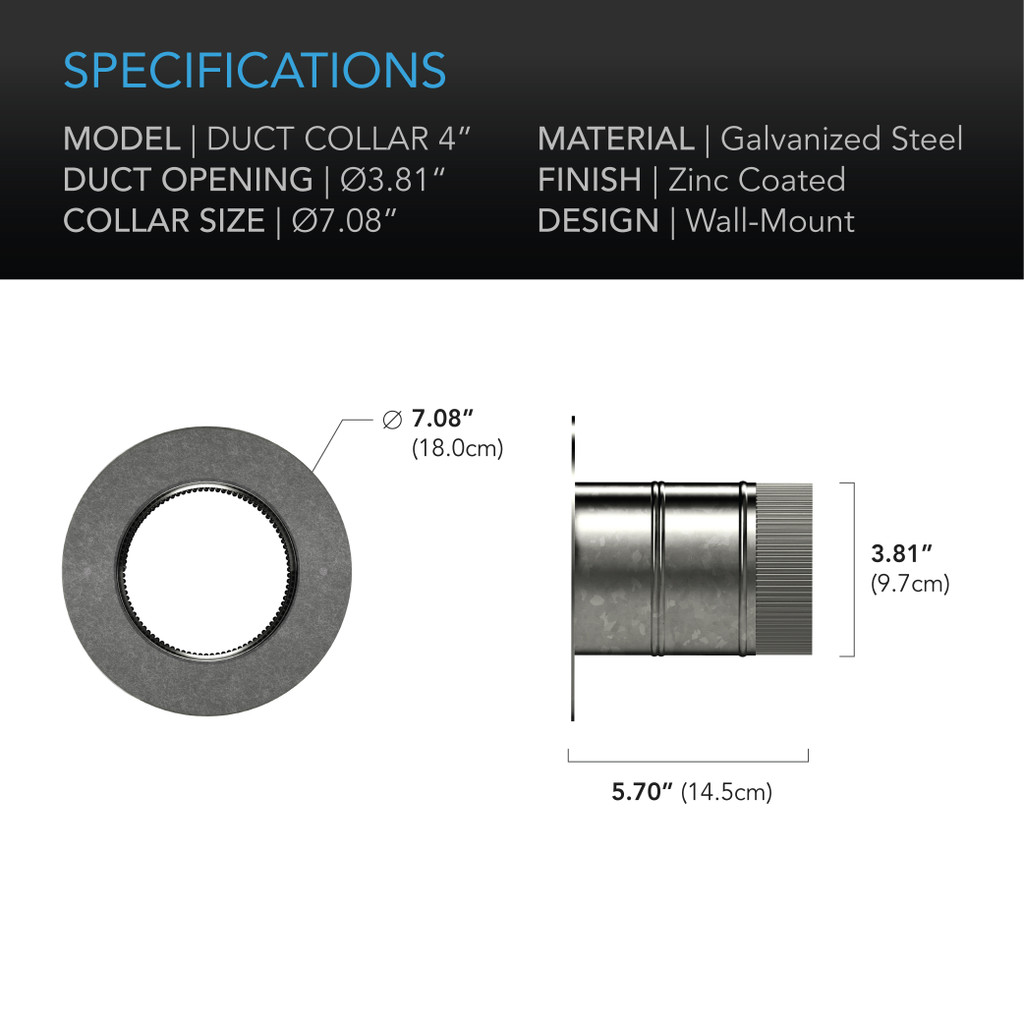 Galvanized Steel Duct Take-Off Collar Inlet Flange Starter Collar