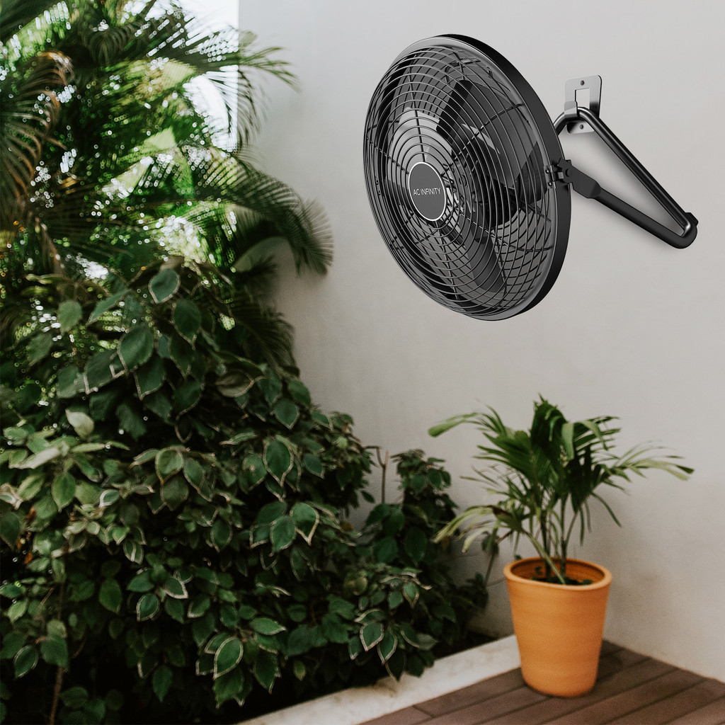 Floor Wall Fan 12” with Wireless 10-Speed Controller, EC-Motor, IP-44 Rated, Industrial High-Velocity Airflow for Hydroponics, Greenhouses, Workshop Circulation