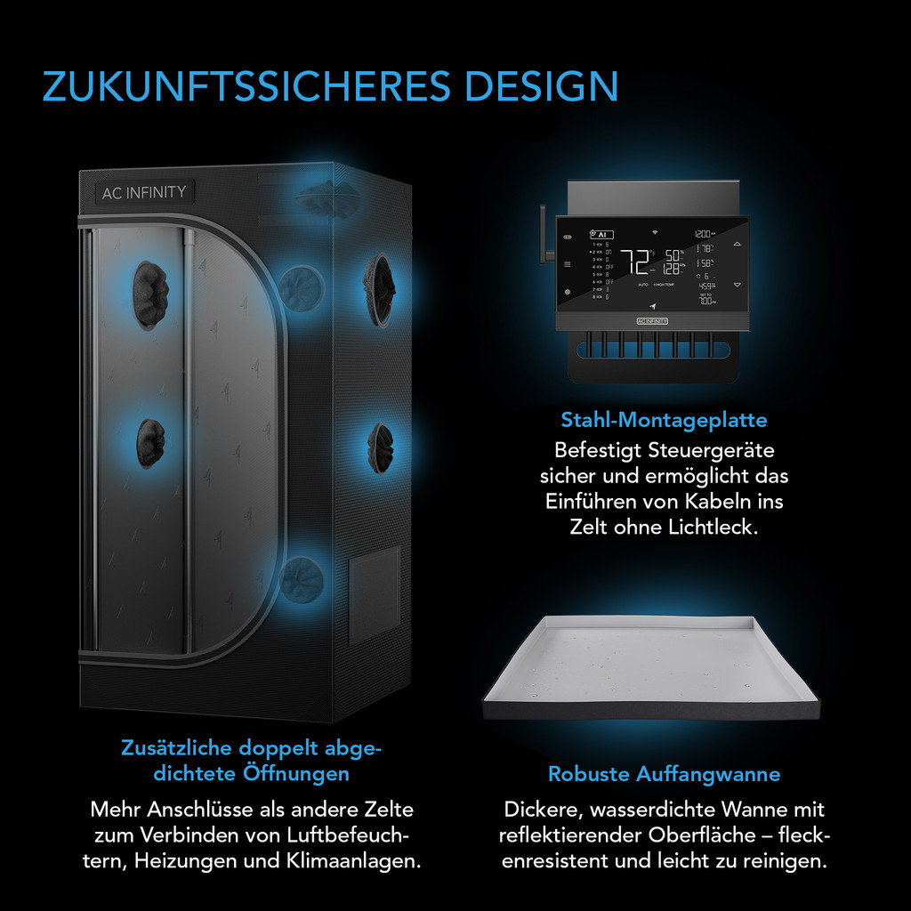 2-in-1 Grow Tent for Indoor Plant Growing, 2000D Oxford Canvas, 60" x 48" x 80"