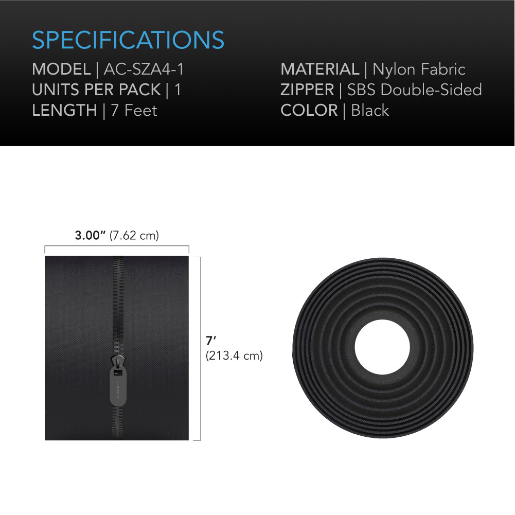 Peel and Stick Zipper, 3' x 7' Double-Sided 1-Pack | AC Infinity