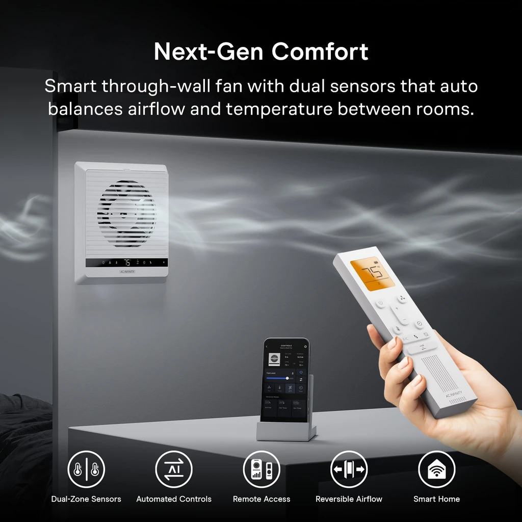 Quiet In-Wall Vent Fan for Workshops, Laundry Rooms, Kitchens and Bathrooms