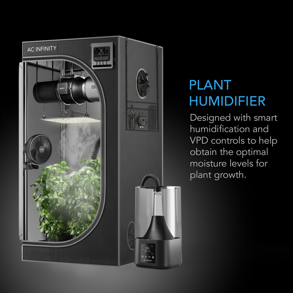 Plant Humidifier 4.5L with Onboard Smart Controller, Humidity Balance Programming, Commercial Grade Indoor Room Humidifier for Plants in Grow Tents, Grow Rooms, Greenhouses, and Homes