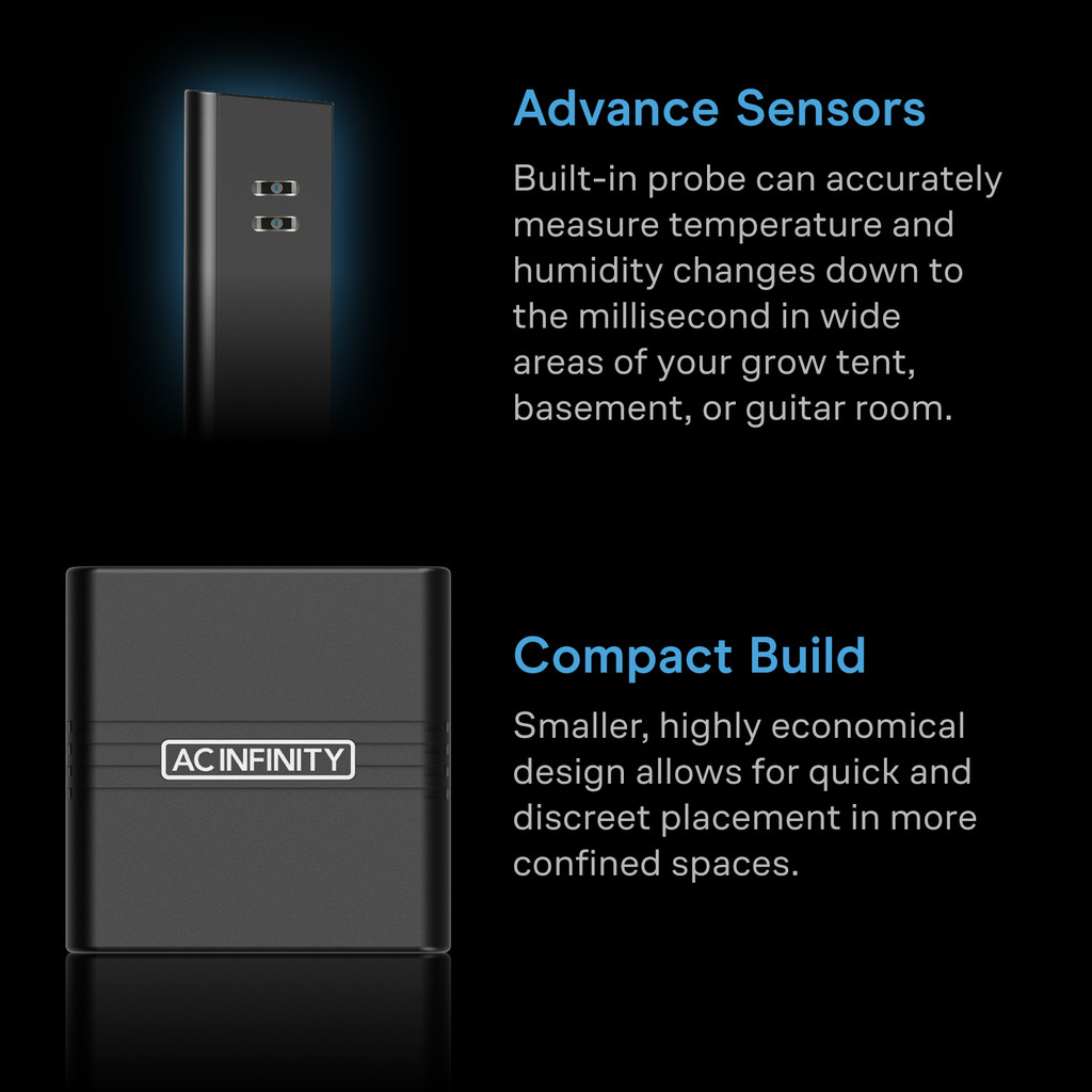 Mini Temperature Humidity Smart Hygrometer Bluetooth App Monitor, Climate Gauge Thermometer for Basements, Guitar Rooms, Grow Tents, and Greenhouses