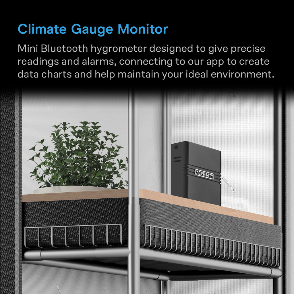 Mini Temperature Humidity Smart Hygrometer Bluetooth App Monitor, Climate Gauge Thermometer for Basements, Guitar Rooms, Grow Tents, and Greenhouses