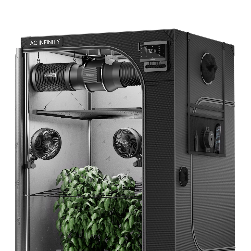 4-Plant Kit w/ Wifi App, Includes Dynamic Self Learning AI Controller, LM301H EVO LED Lighting, 2000D Mylar Tent w/ Lab-Tested Reflectivity, Largest Zippered Window