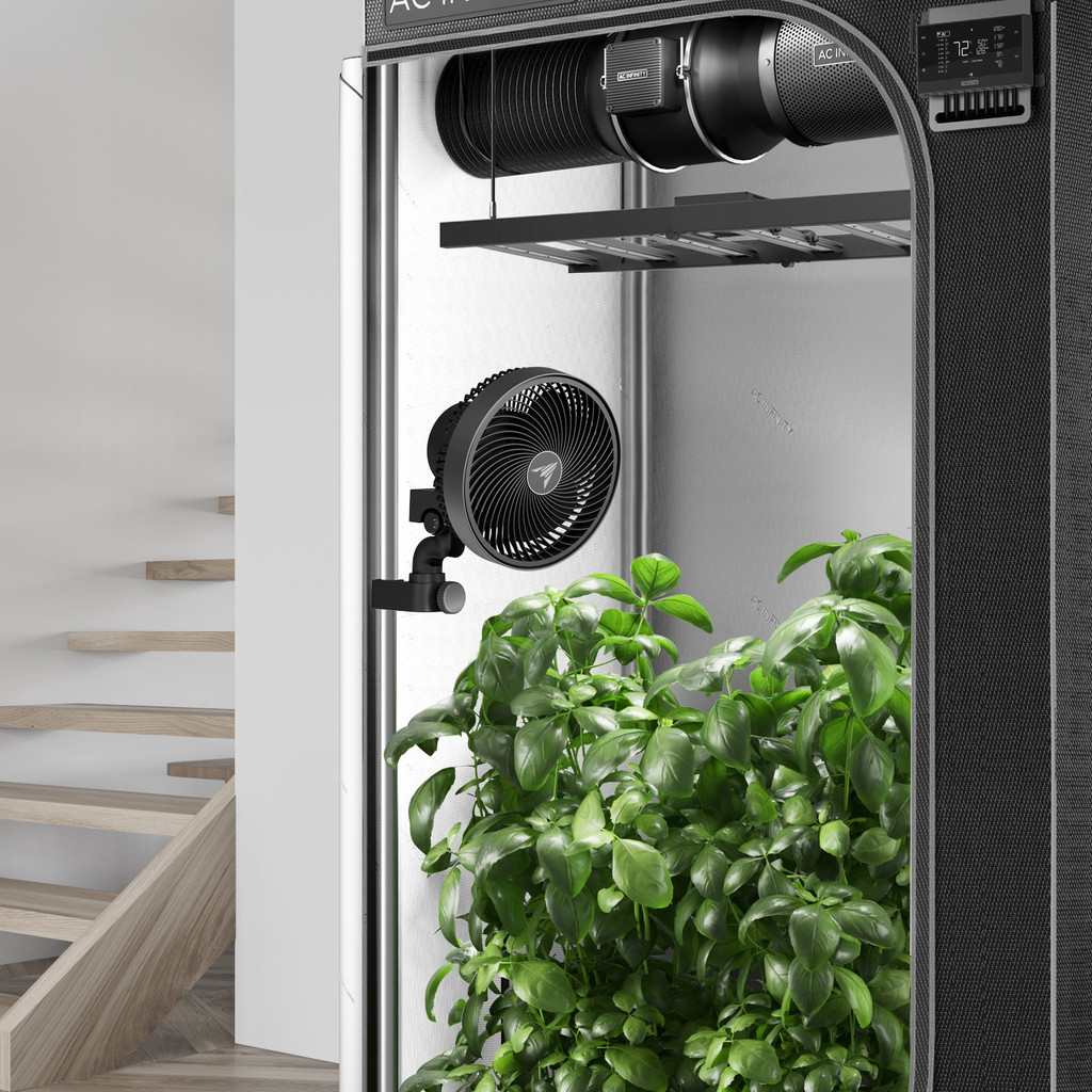Grow Tent Clip Fan with Redesigned Long-Life EC Motor, Custom 10 Dynamic Wind Speeds, Weatherproof IP-54, Quiet Operation for Hydroponics Circulation Cooling