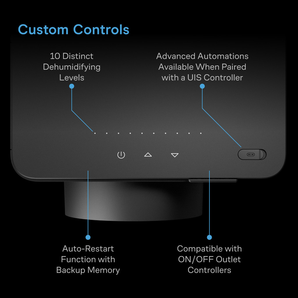 Plant Dehumidifier with VPD Humidity Controls, 10-Level Precision Environmental Stabilizer, High-Precision PWM Motor, Intake Fan Mode, Dual Duct