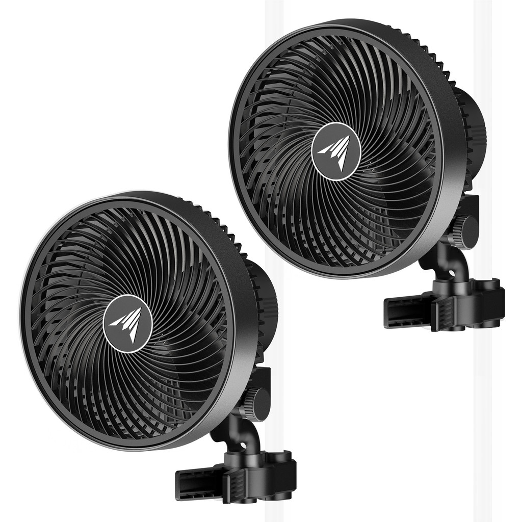 Grow Tent Clip Fan with Redesigned Long-Life EC Motor, Custom 10 Dynamic Wind Speeds, Weatherproof IP-54, Quiet Operation for Hydroponics Circulation Cooling