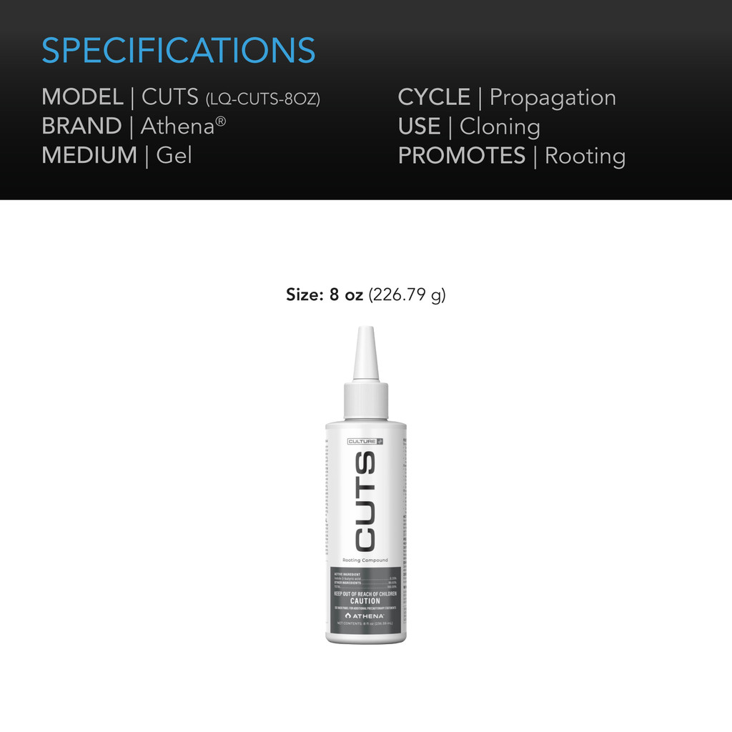 Athena Cuts - Rooting Gel (8 oz) Water-Based Rooting Gel for Cloning Plants - Promotes Strong Root Development