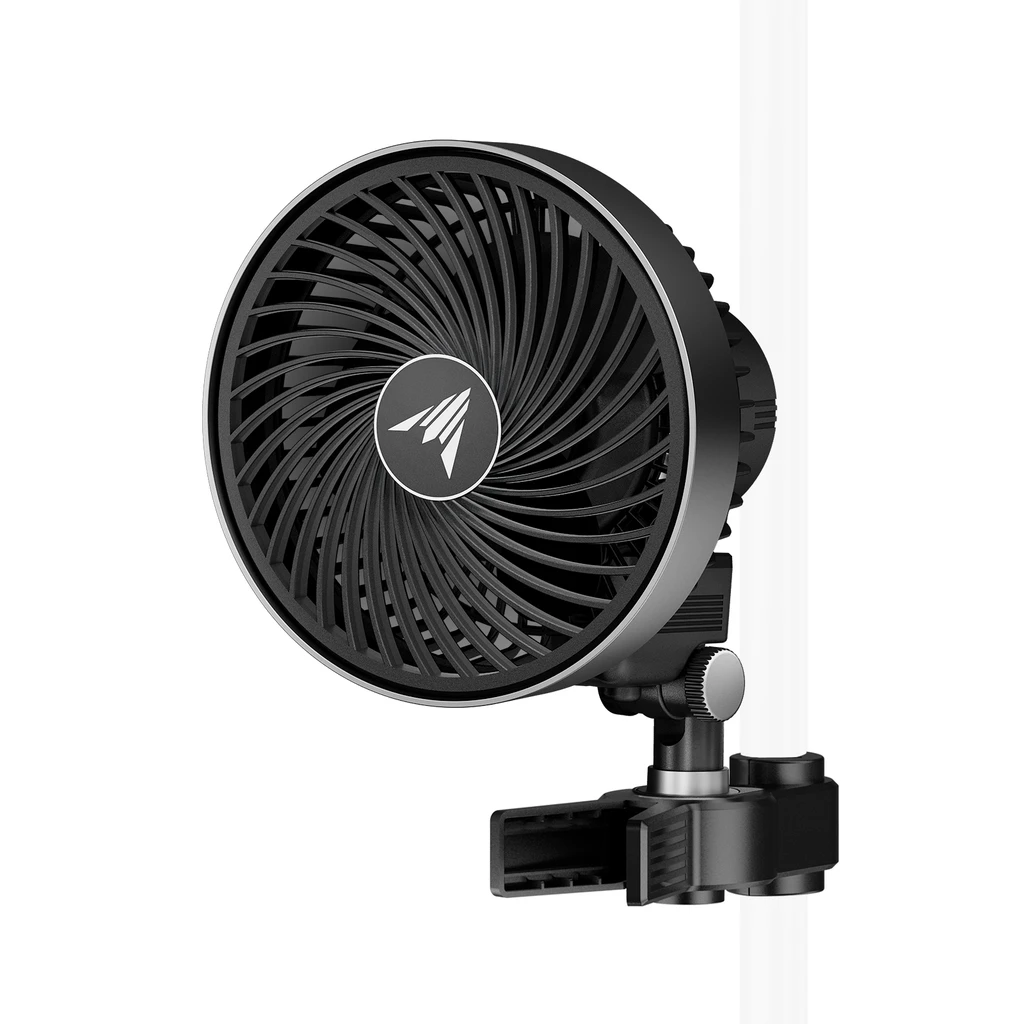 Grow Tent Clip Fan with Redesigned Long-Life EC Motor, Custom 10 Dynamic Wind Speeds, Weatherproof IP-54, Quiet Operation for Hydroponics Circulation Cooling
