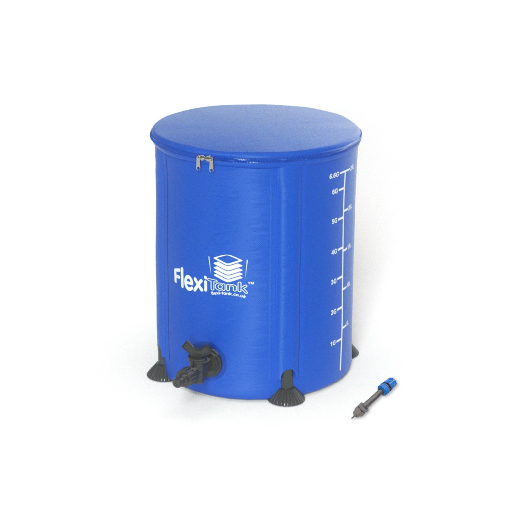 FlexiTank 6.6 Gallon Collapsible Reservoir with Click Fit Adapter and Filter