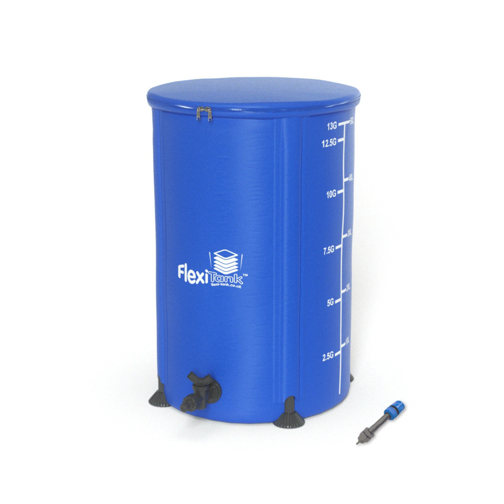 FlexiTank 13 Gallon Collapsible Reservoir with Click Fit Adapter and Filter