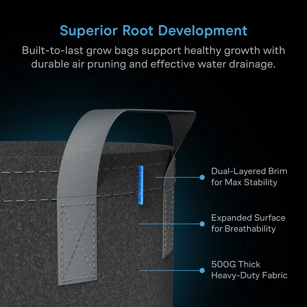 Self-Watering System, with 13 Gallon Portable Reservoir, 4 Fabric Pots with Bases, 4 Gravity-Fed Valves, for Indoor Plants, Grow Tents and Greenhouses