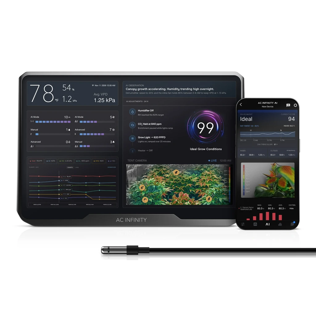 Dual-Zone Temp, Humid, VPD Climate Control, Smart Programming, Camera Insights & WIFI App, Wireless Thread Mesh Compatible