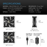 MULTIFAN S7, Quiet USB Cooling Fan Dual 120mm - AC Infinity