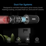 Quiet Duct Fan for Audio Video, Home Theater, Hydroponics, Grow Rooms and Closets