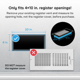 AIRTAP T4 White, Register Booster Fan for 4” x 10” Register Holes, Improves Heating & Cooling from AC Vents, with 10-Level Speeds and Bluetooth Integrated App Control
