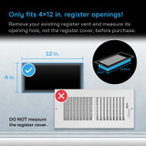 Bluetooth Register Booster Fan for 4” x 12” Register Holes, Improves Heating & Cooling from AC Vents, with 10-Speed Control and Bluetooth Integrated App Control