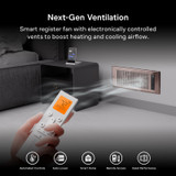 Bluetooth Register Booster Fan for 4” x 12” Register Holes, Improves Heating & Cooling from AC Vents, with 10-Speed Control and Bluetooth Integrated App Control