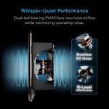 Bluetooth Register Booster Fan for 4” x 12” Register Holes, Improves Heating & Cooling from AC Vents, with 10-Speed Control and Bluetooth Integrated App Control