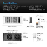 Bluetooth Register Booster Fan for 4” x 12” Register Holes, Improves Heating & Cooling from AC Vents, with 10-Speed Control and Bluetooth Integrated App Control