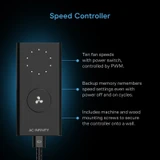 Quiet Inline Duct Fan with Speed Controller, Ventilation Exhaust Fan for Heating Cooling Booster, Grow Tents, Hydroponics
