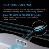 AIRTAP T6 White, Register Booster Fan for 6” x 10” Register Holes, Improves Heating & Cooling from AC Vents, with 10-Level Speeds and Bluetooth Integrated App Control