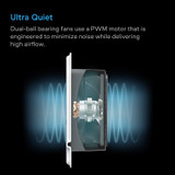 AIRTAP T6 White, Register Booster Fan for 6” x 10” Register Holes, Improves Heating & Cooling from AC Vents, with 10-Level Speeds and Bluetooth Integrated App Control