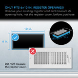 Register Booster Fan for 6” x 10” Register Holes, Improves Heating & Cooling from AC Vents, with 10-Level Speeds and Bluetooth Integrated App Control