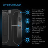 2-in-1 Grow Tent for Indoor Plant Growing, 2000D Oxford Canvas, 36" x 24" x 72"