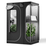 2-in-1 Grow Tent for Indoor Plant Growing, 2000D Oxford Canvas, 48" x 36" x 72"