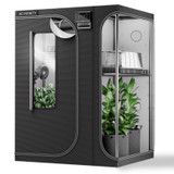 2-in-1 Grow Tent for Indoor Plant Growing, 2000D Oxford Canvas, 60" x 48" x 80"