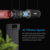 AI-Powered Controller with WiFi App Control and Automatic Level Adjusting, Inline Fan, Carbon Filter, Ducting, Ventilation System for Grow Tents, Hydroponics, Indoor Gardening 