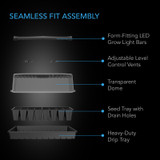 Germination Kit with Sturdy Drip Tray, 6x12 Cell Seedling Tray for Seed Starting, Propagation, Cloning Plants