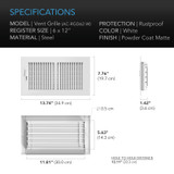 Register Vent Grille HVAC Vent Register Replacement