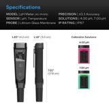 High Precision Digital pH Pen with ±0.1 pH Accuracy, Nutrient Test pH Meter for Water Hydroponics Plants, Gardening, Aquariums, Swimming Pools