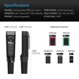 High Precision Digital pH Pen with ±0.01 pH Accuracy and Interchangeable Probe, All-in-One Temperature Salinity EC TDS pH Meter for Water Hydroponics Plants, Gardening, Aquariums, Swimming Pools