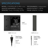 WiFi Outlet Controller, Independent Programs for Two Devices, Desktop Digital Thermostat with Temperature, Humidity, VPD, and Timer Controls, For Heat Mats in Seed Starting and Cloning