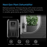 Plant Dehumidifier with VPD Humidity Controls, 10-Level Precision Environmental Stabilizer, High-Precision PWM Motor, Intake Fan Mode, Dual Duct
