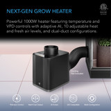 Environmental VPD Heater with AI Driven Programming, 10-Level PWM PTC Heating or Fresh Air, Included Precision Sensor Probe, Dual Ducting for Grow Tents, Rooms, Greenhouses