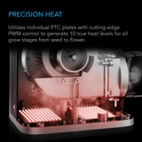 Environmental Heater with 10-Level PWM PTC Heating or Fresh Air, Dual Ducting, Built in Safety for Grow Tents, Rooms, Greenhouses