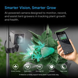 AI Grow Camera, 4K Stills & Timelapse, 2.5K Live Monitoring, Plant Health & Growth Analysis, Night Vision, Real-Time Alerts, WiFi App, Smart Automations, Made for Grow Tents