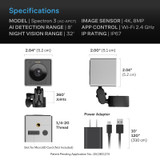 AI Grow Camera, 4K Stills & Timelapse, 2.5K Live Monitoring, Plant Health & Growth Analysis, Night Vision, Real-Time Alerts, WiFi App, Smart Automations, Made for Grow Tents