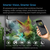 Dual Vision AI Grow Camera, 4K Stills, 2.5K Live View, Thermal Imaging, Plant Health & Growth Analysis, Timelapse, Night Vision, Real-Time Alerts, WiFi App, Made for Grow Tents
