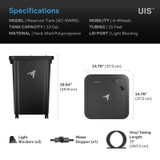 13 Gallon Portable Reservoir Tank, Hard-Shell Design, Light-Blocking Lid Port, for Indoor Plants, Grow Tents and Greenhouses